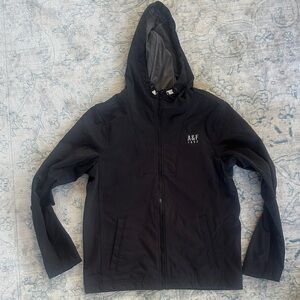 Abercrombie & Fitch Men's Black Hooded Windbreaker size small
